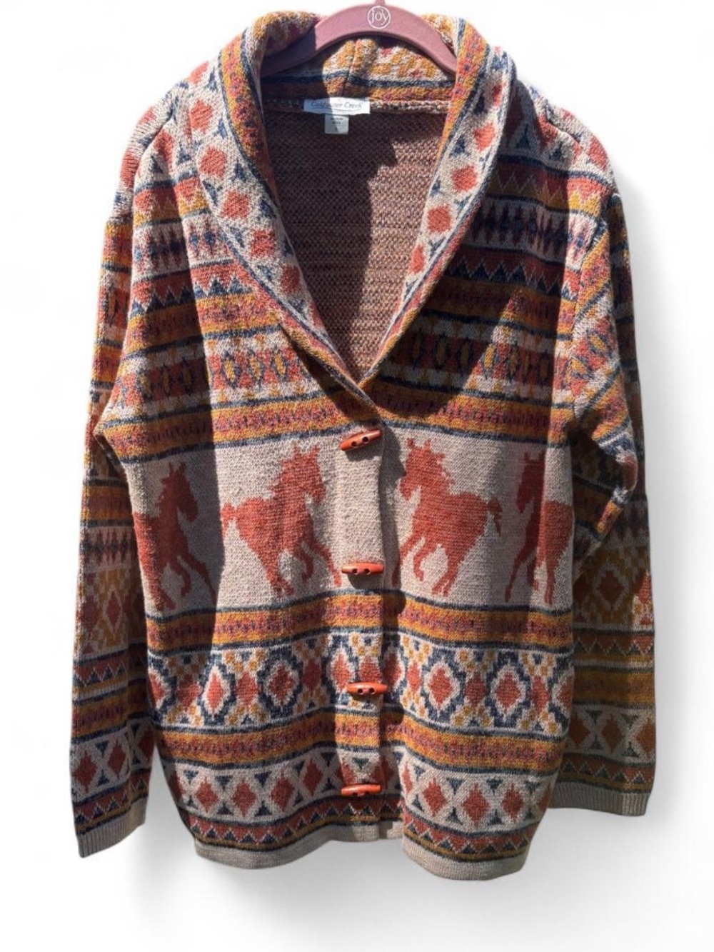 Spirited Horse Aztec Button Cardigan Womens Small Cold Water Creek